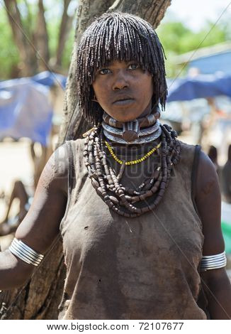 Hamar Woman Seller At Village Market.