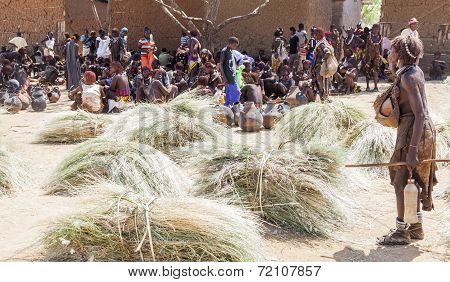 Hamar People At Village Market.