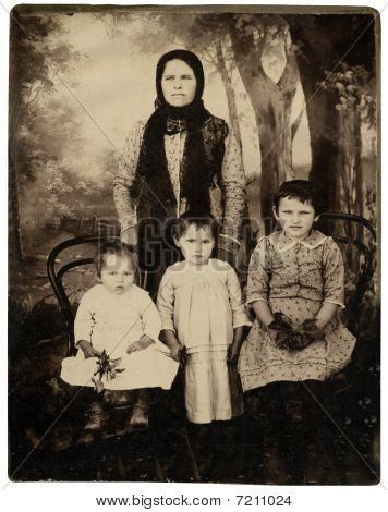 Retrato de família vintage.