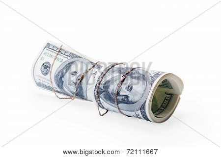 Money Of Roll Entwisted By Gold