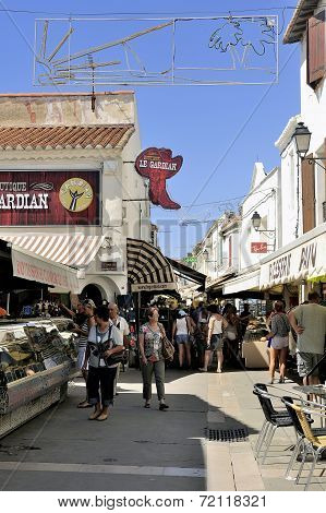 Walk Through A Pedestrian Shopping Street