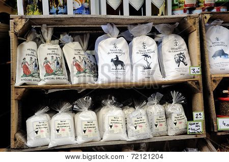 Bags Of Salt Produced In The Camargue