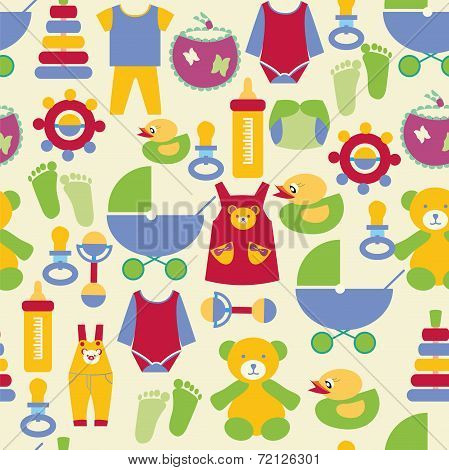 Newborn Baby Stuff Pattern - Illustration