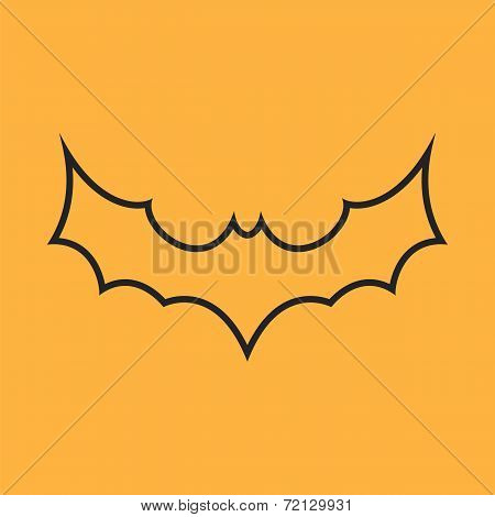 Simple black bat icon