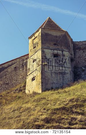 Medieval Tower And Defence Walls Of Rasnov Citadel, Romania