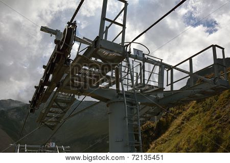 Detail Of A Ski Chairlift Mechanism