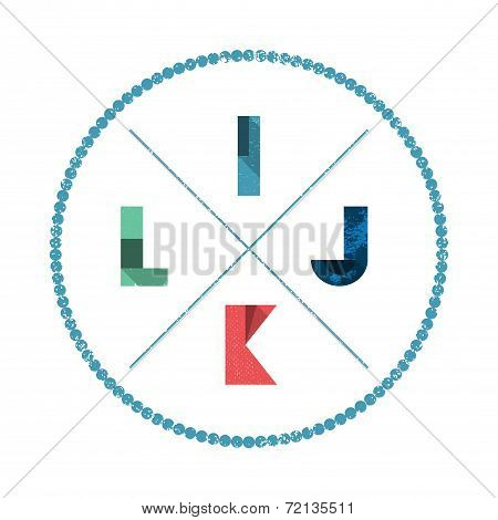 Grunge Simple Abstract Colorful Alphabet