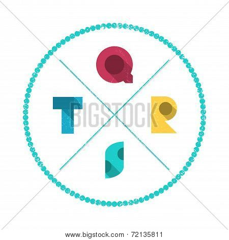 Grunge Simple Abstract Colorful Alphabet