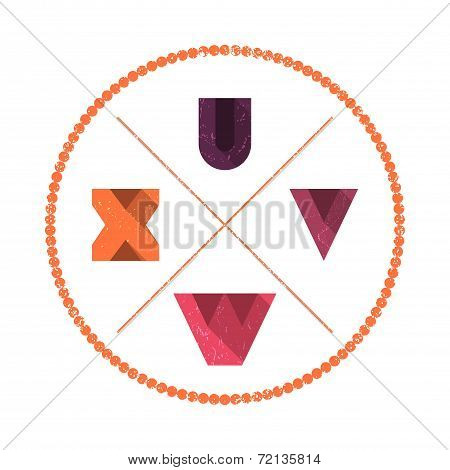 Grunge Simple Abstract Colorful Alphabet