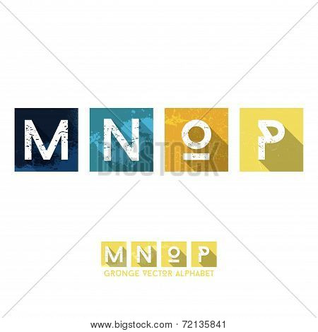 Simple Grunge Flat Alphabet