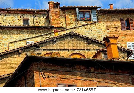 old roofs and facades