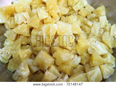 Pineapple Chunks In The Bowl