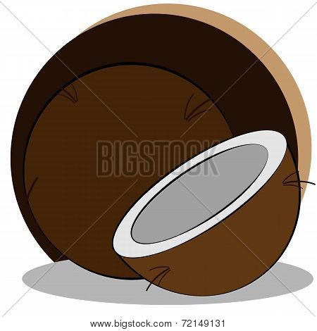 coconut cut in half
