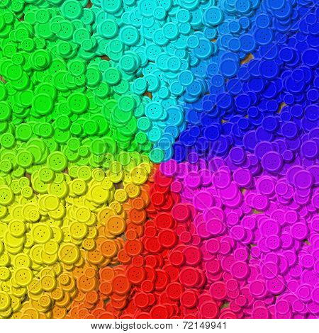 Rainbow Gradient Sewing Buttons Generated Background