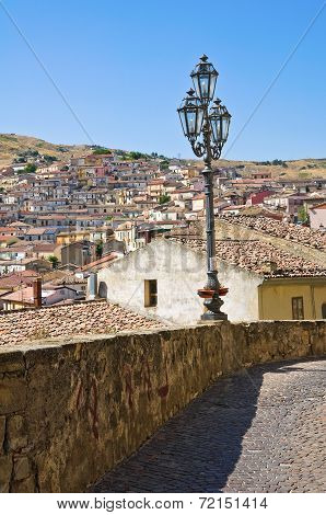 Panoramic view of Oriolo. Calabria. Southern Italy.