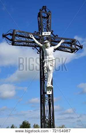 Cross shape in cemetery