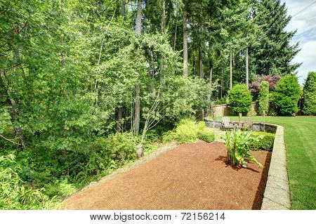 Backyard Landscape Design With Greenbelt