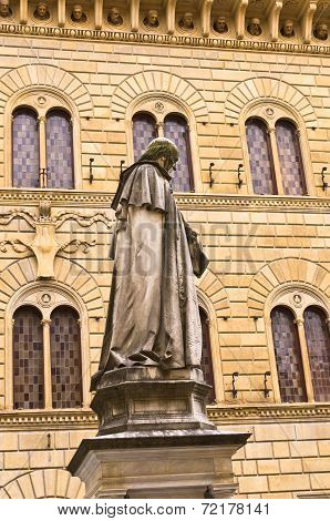 Statue of Sallust Bandini in Salimbeni square, Siena, Tuscany