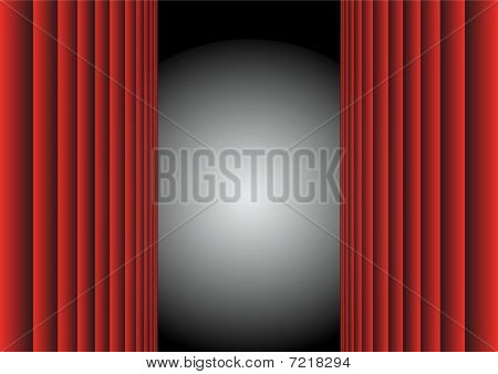 Rood gordijn / Vector