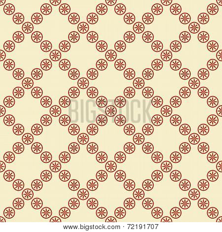 Seamless pattern with red flower shapes.