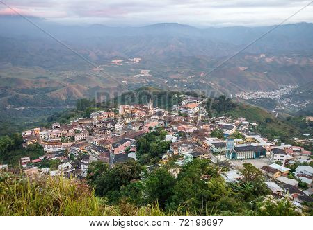 High view of the small town of Zaruma