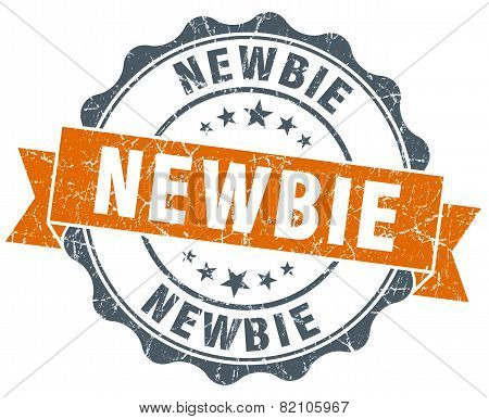Newbie Vintage Orange Seal Isolated On White