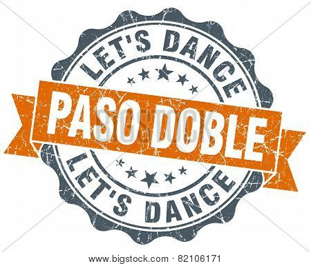 Paso Doble Vintage Orange Seal Isolated On White