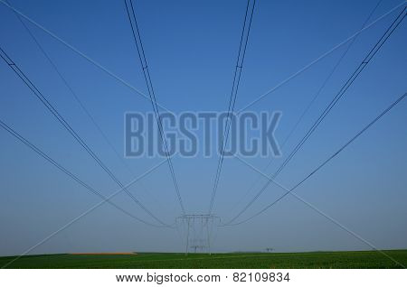 France, An Electric Line In Val D Oise