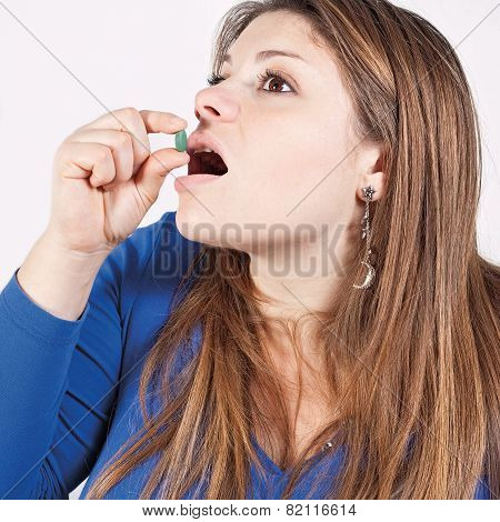 Girl And Disgusting Medicine