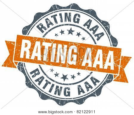 Rating Aaa Vintage Orange Seal Isolated On White