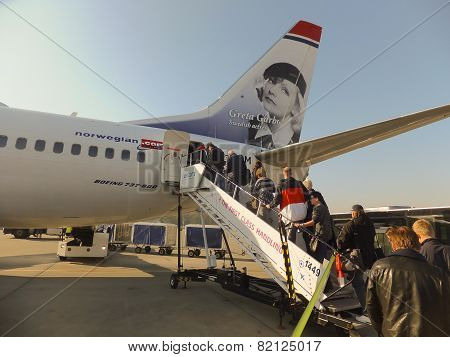 Oslo Gardermoen, Norway - November 3:aircrafts At Oslo Gardermoen International Airport On November