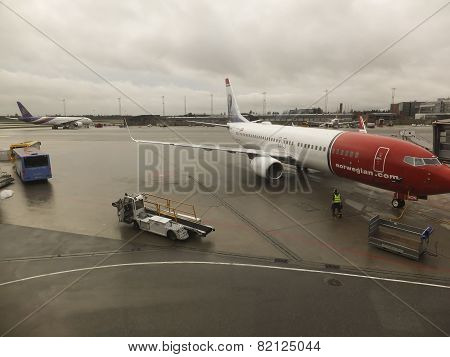 Oslo Gardermoen, Norway - November 3:aircrafts At Oslo Gardermoen International Airport On November
