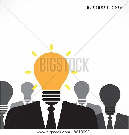 Creative Light Bulb With Human Head Symbol, Thinking About Success Solution