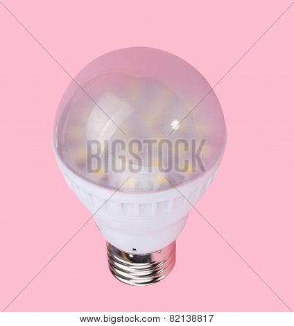 Led Tube Lamp On Pink Background