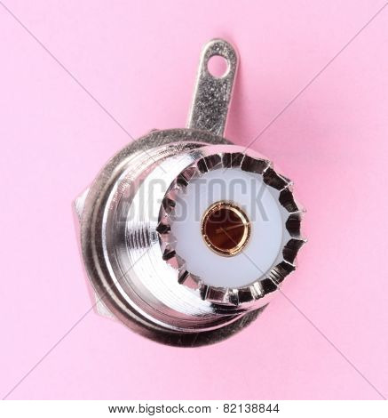 Radio Connector On Pink Background