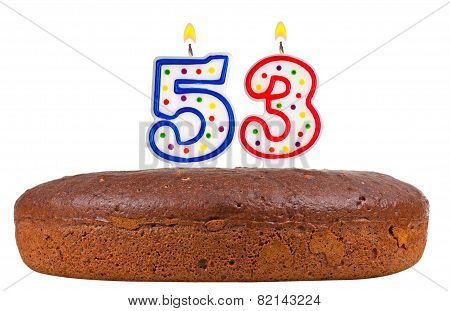 Birthday Cake With Candles Number Fifty Three