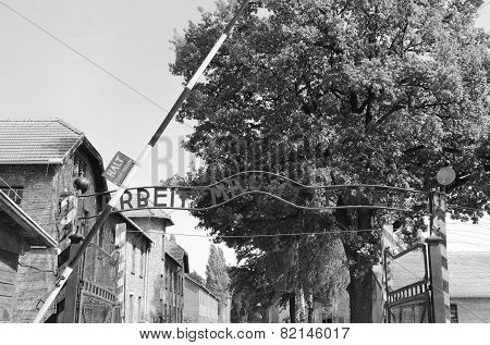 Entrance Gate To Auschwitz Concentration Camp