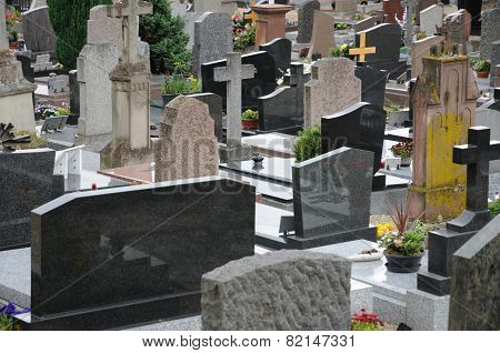 France, The Cemetery Of Obernai In Alsace