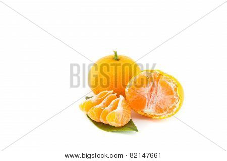 Orange on white background