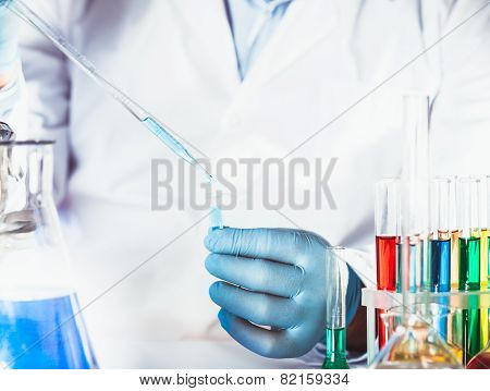 Scientist in chemical lab