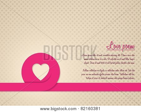 Valentine's Day Greeting Card With Heart Patterned Background