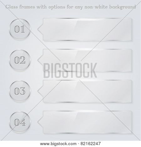 Transparent Glass Frames With Option Numbers