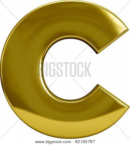 Gold Metal Letter C
