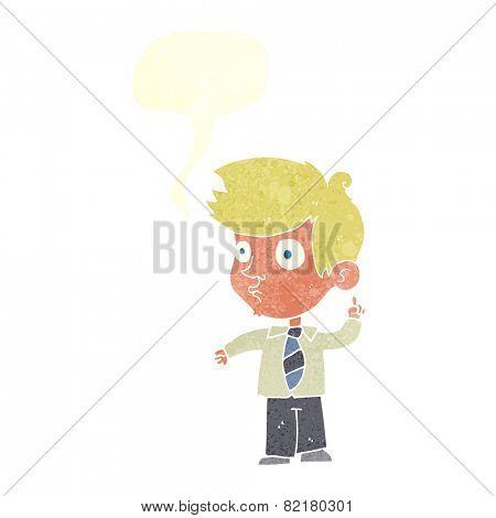 cartoon boy asking question with speech bubble