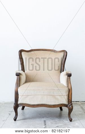 White Vintage classical farbric style Chair