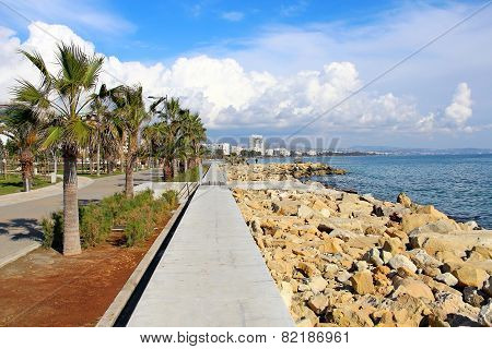 Molos Promenade In Limassol, Cyprus