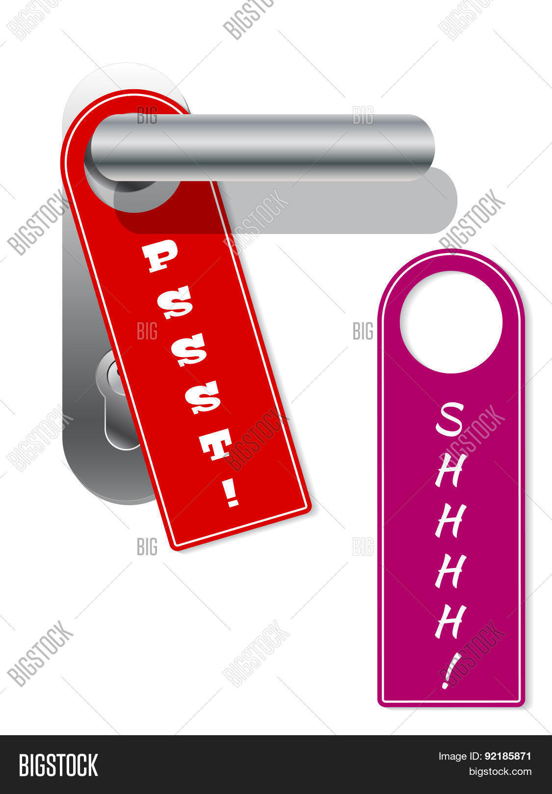 Door Hangers Shhhh Vector &amp; Photo (Free Trial) | Bigstock