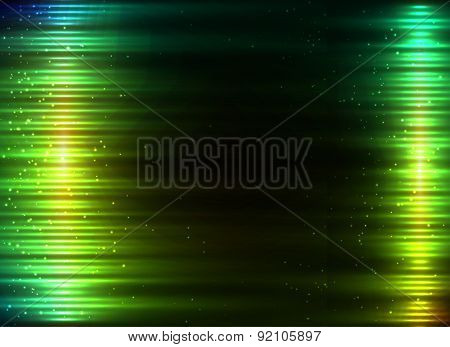 Green glowing lights vector abstract background