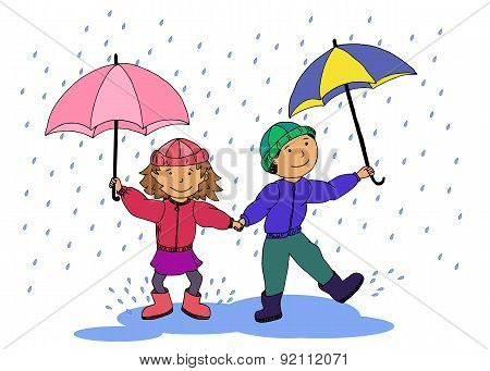 Children With Umbrellas