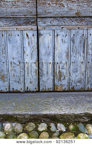 Abstract  House  Door     In Italy  Lombardy  Stone